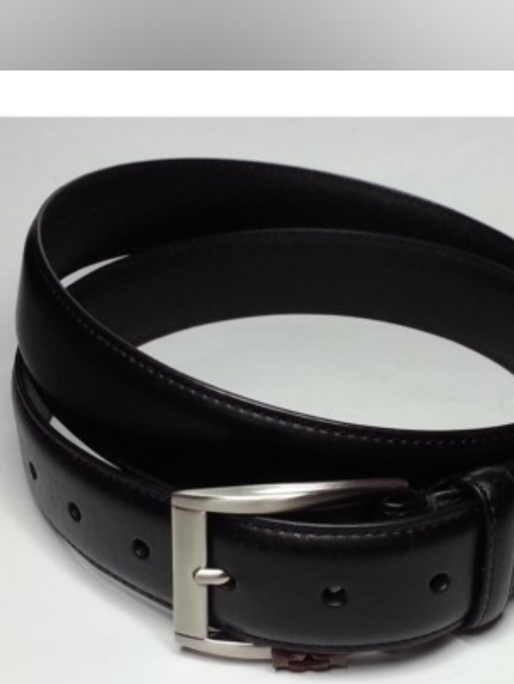 TRAFALGAR Black Leather Dress Silver Buckle Belt | SZ 42